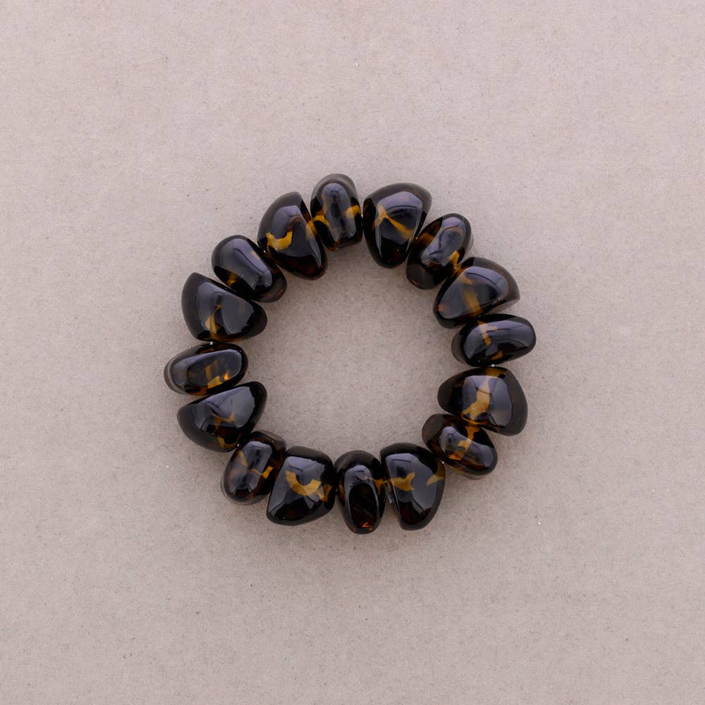 Pulsera Elastica Cuentas Irregulares Resina: Cuerno