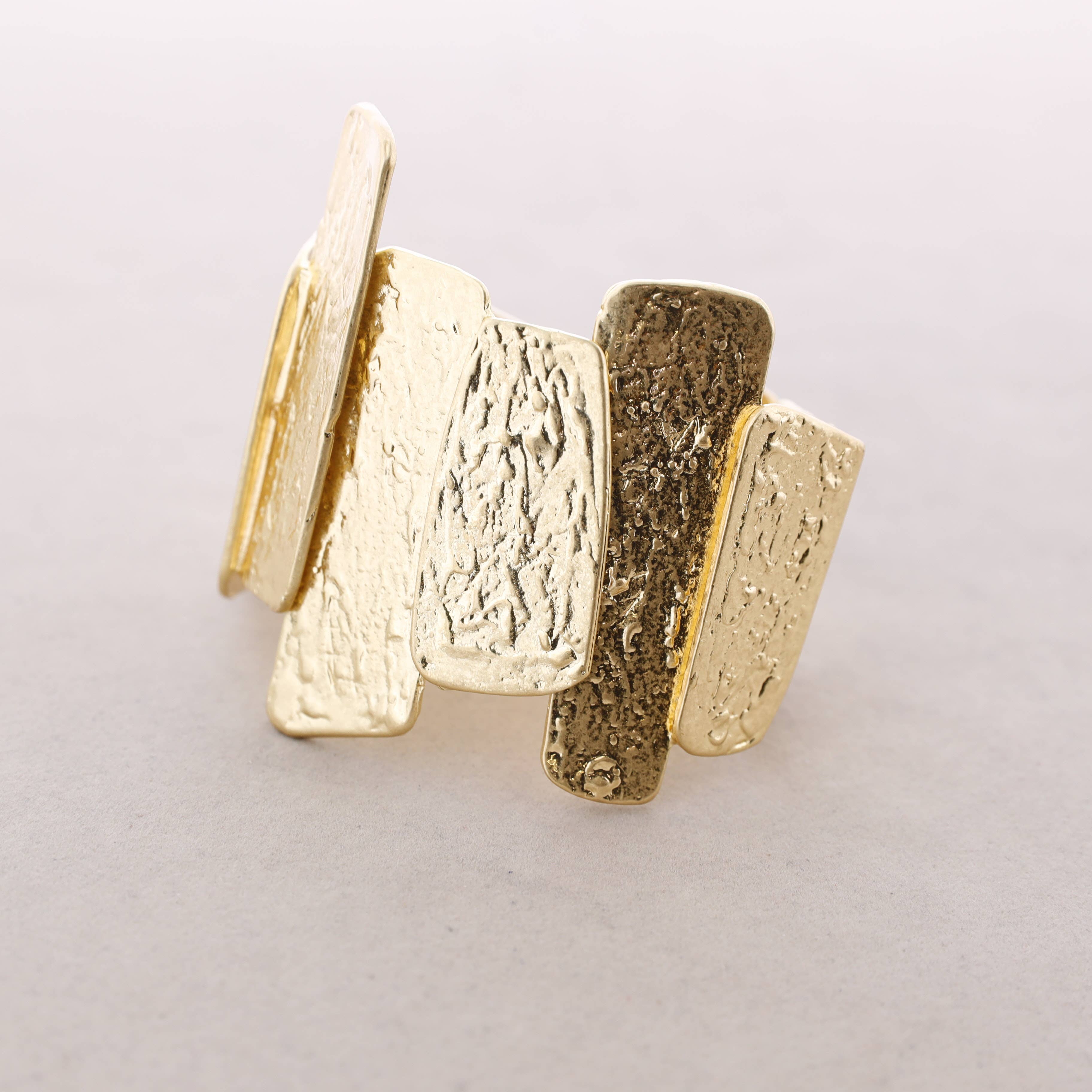 Pulsera Elastica Cuentas Metal: Dorado