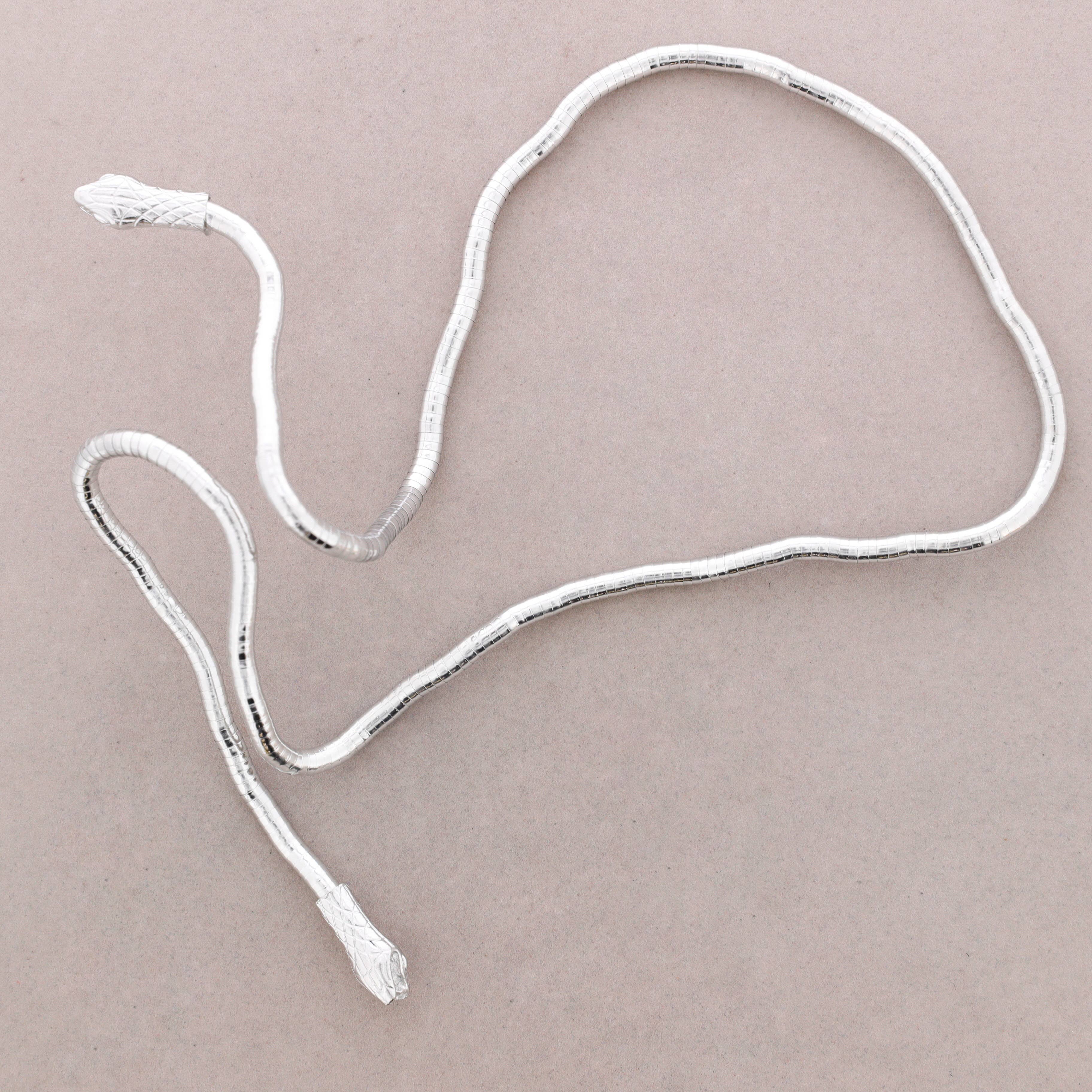 Collar Abierto Flexible Serpiente Metal: Dorado