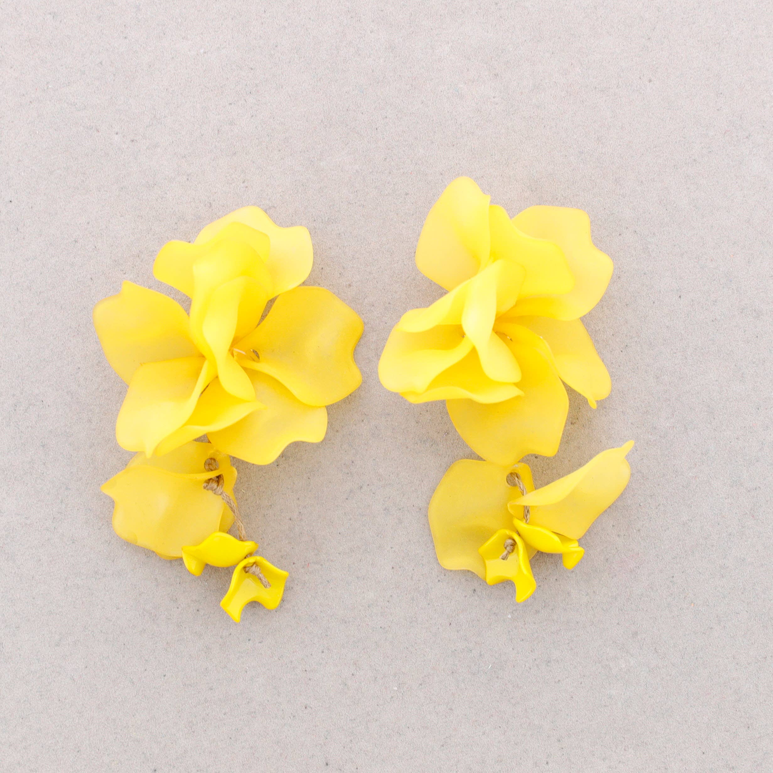 Pendientes Petalos Resina: Azul