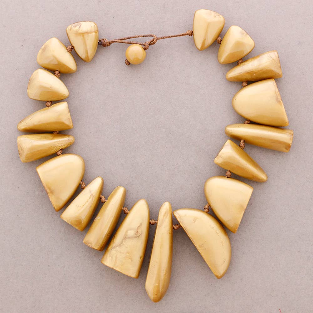 Gargantilla Cuentas Irregulares Resina (A): Ambar