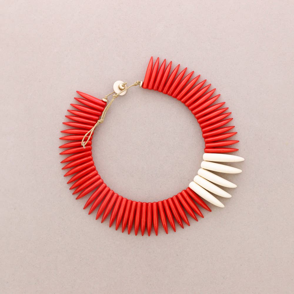 Gargantilla Cuernos Resina: Coral