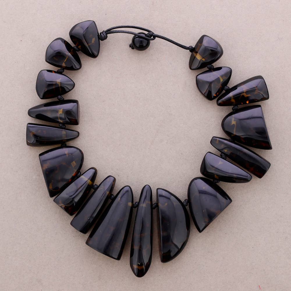 Gargantilla Cuentas Irregulares Resina (A): Ambar