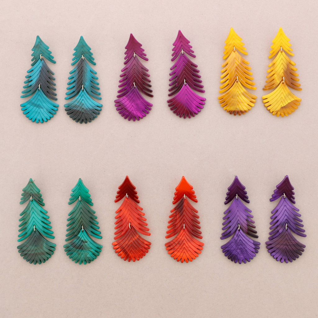 Pendientes Resina Ramita: Naranja