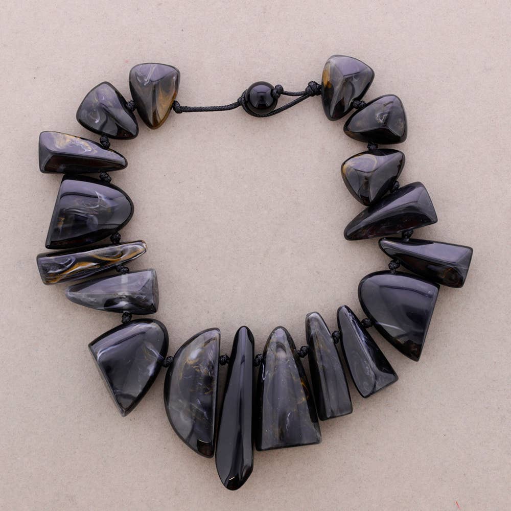 Gargantilla Cuentas Irregulares Resina (A): Leopardo