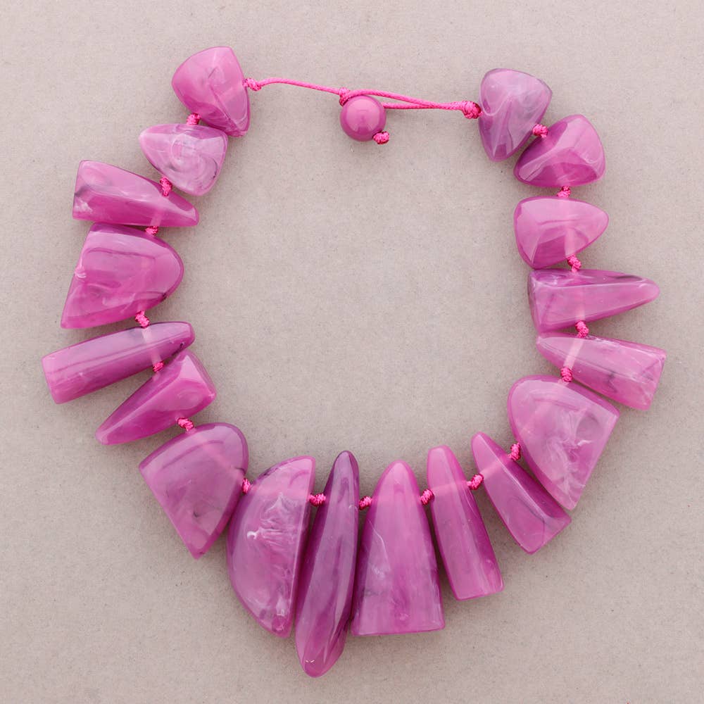 Gargantilla Cuentas Irregulares Resina (A): Leopardo