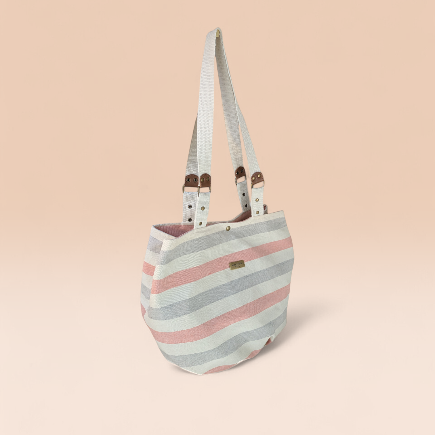 Brisa Tote - Bolso de Canvas para Playa con Base Estructurada y Interior Impermeable