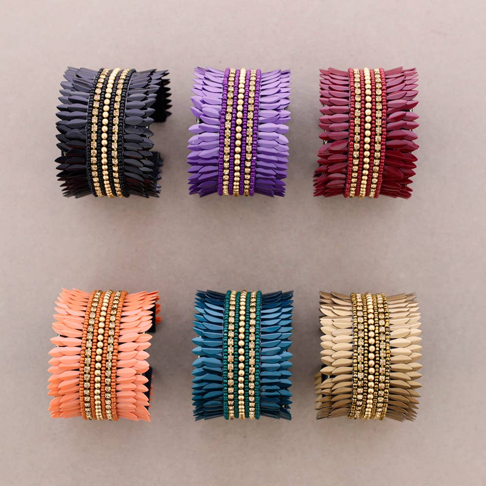 Pulsera Ajustable Lentejuelas: Negro