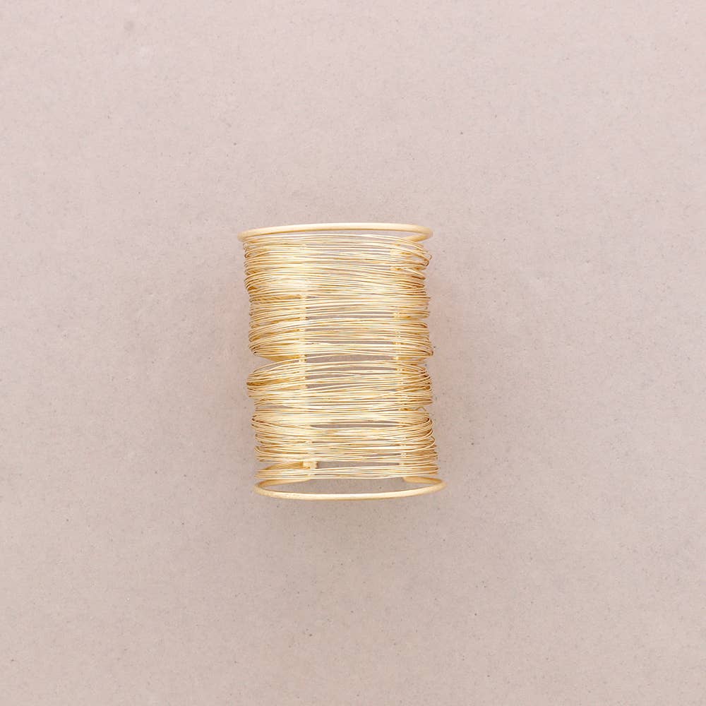 Pulsera Metal Alambres 8.5Cm Ajustable: Dorado