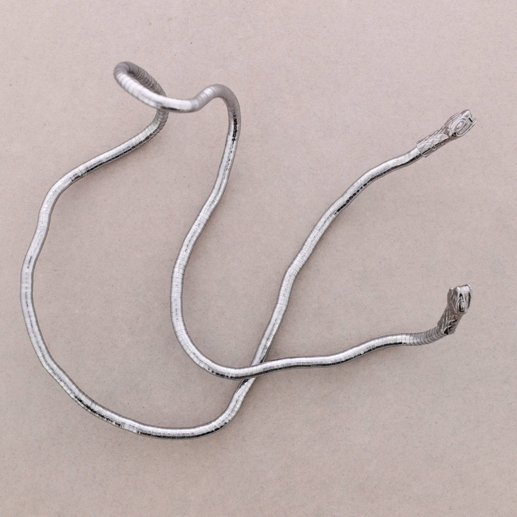 Collar Abierto Flexible Serpiente Metal: Dorado