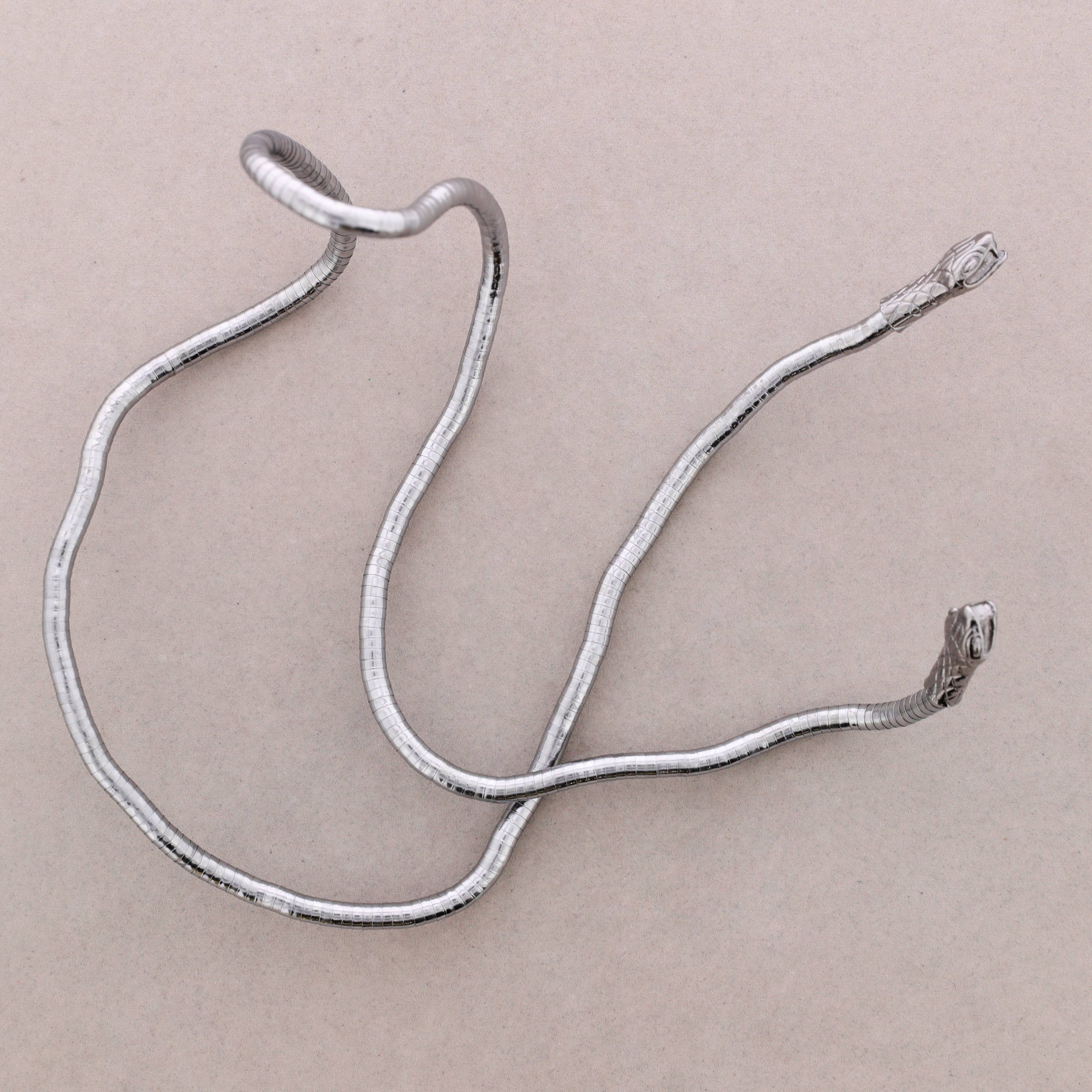 Collar Abierto Flexible Serpiente Metal: Dorado