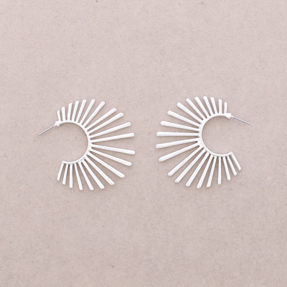 Pendientes Forma Abanico Metal: Dorado