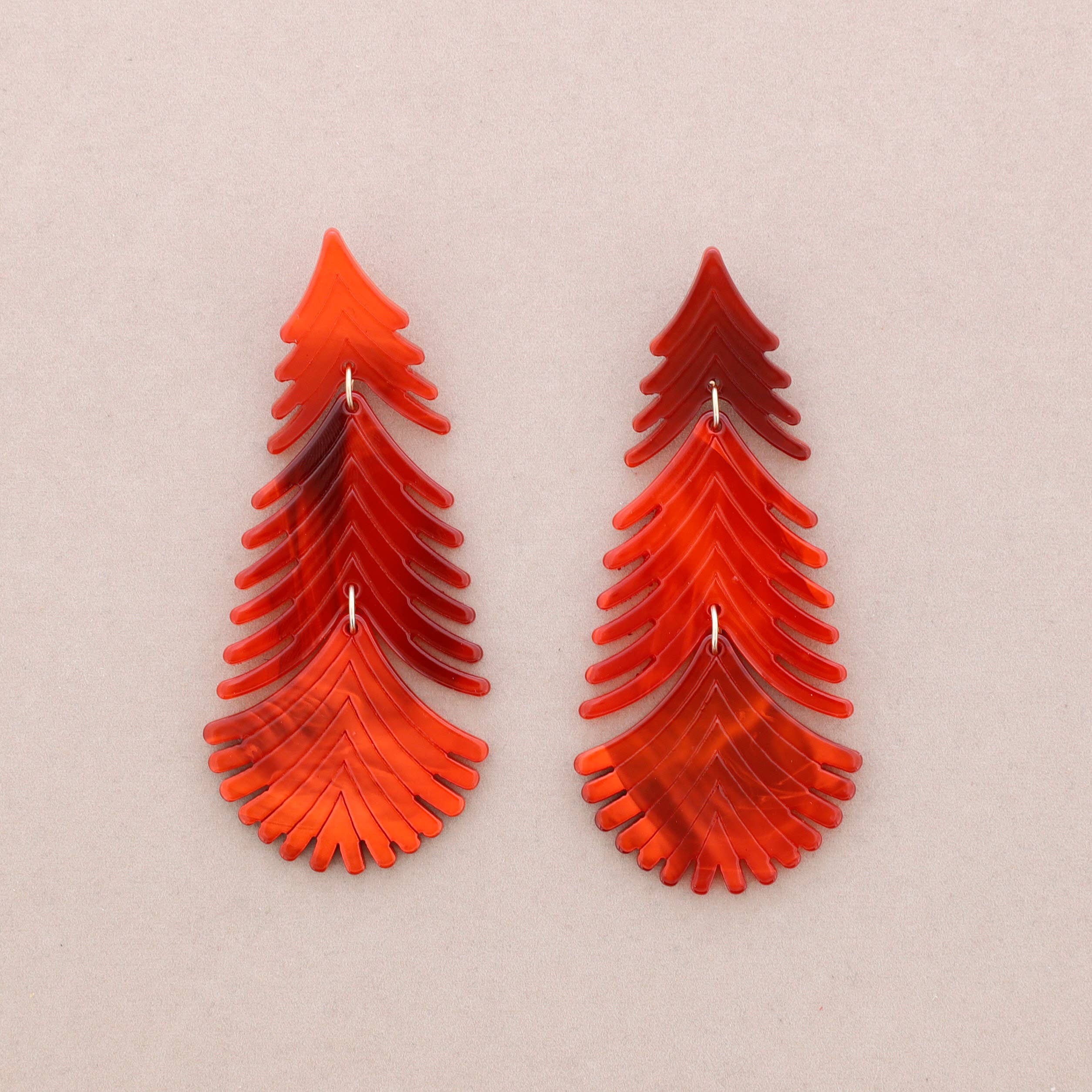 Pendientes Resina Ramita: Naranja