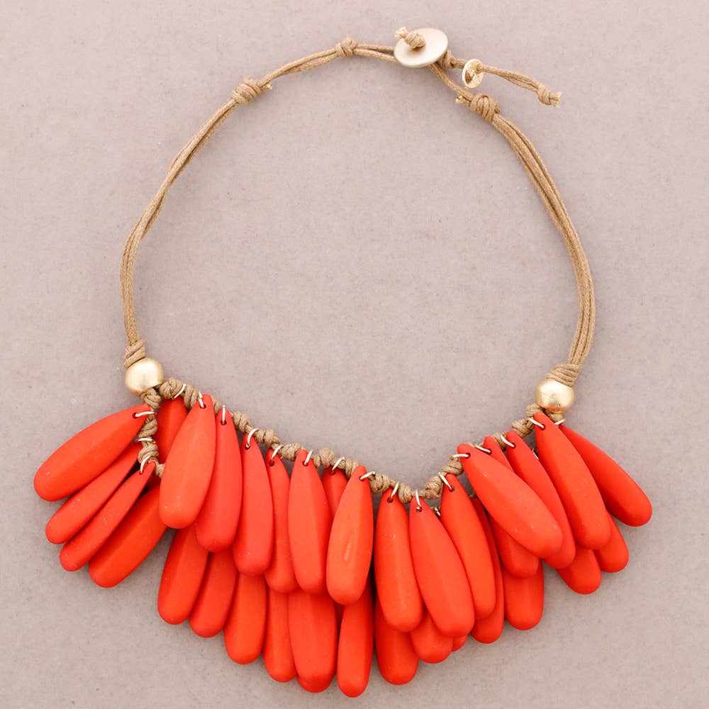 Gargantilla Doble Cuentas Resina: Beige