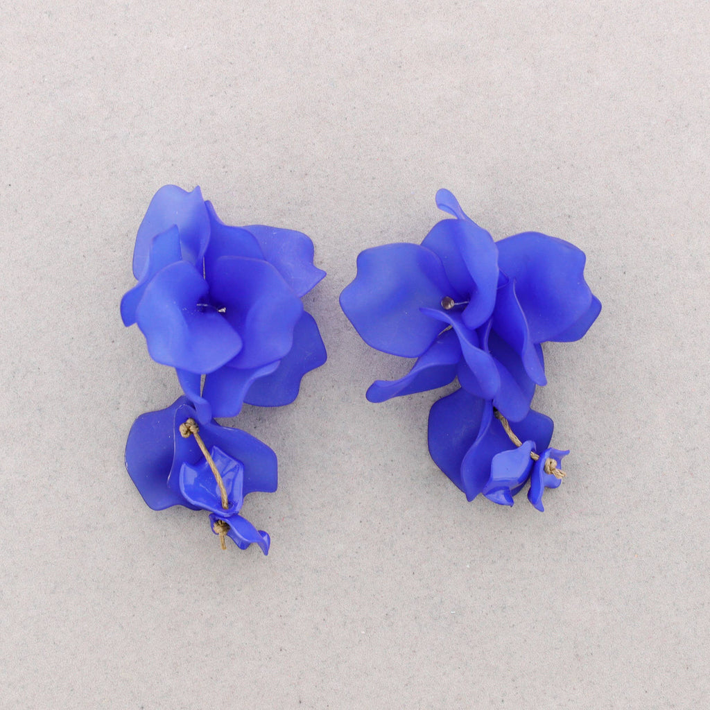 Pendientes Petalos Resina: Fucsia